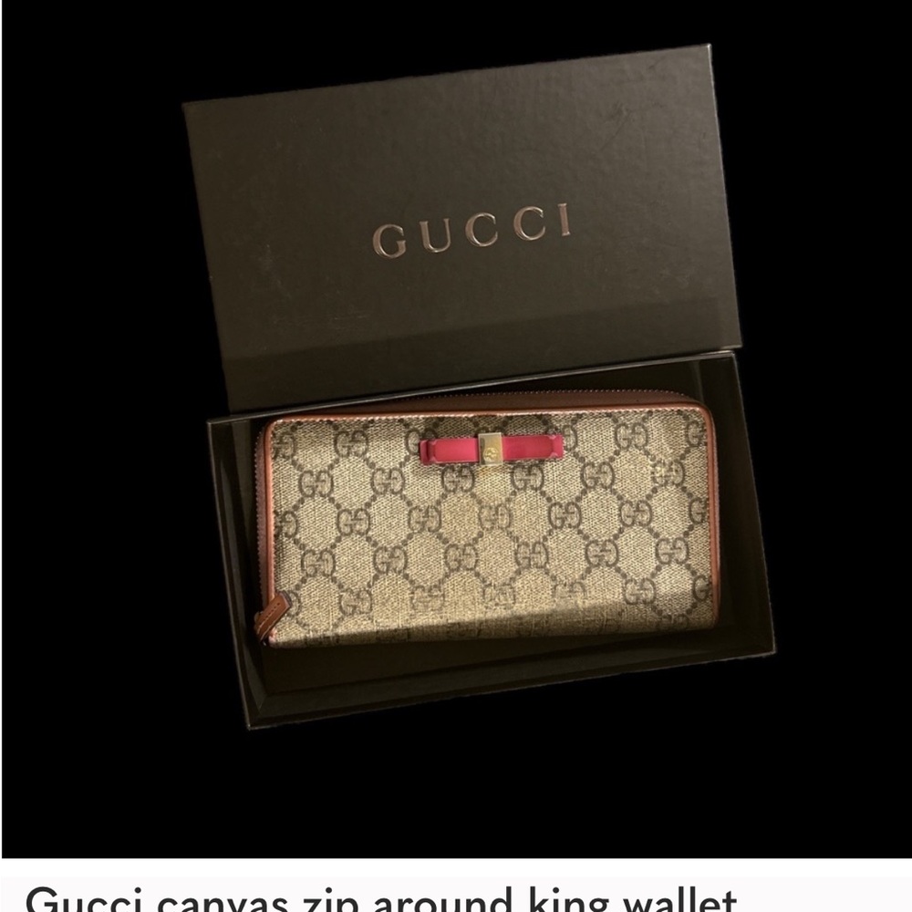 gucci coated canvas king wallet